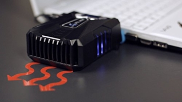 KLIM Cool Universaler Kühler für Spielekonsole Laptop PC - Hochleistungslüfter für schnelle Kühlung - USB Warmluft-Abzug (Blau) - 