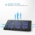 [Neue Version] AVANTEK 16 Zoll Laptop Kühler Notebook Cooler Ständer Kühlpad Kühlmatte mit 6 Ventilatoren, 2 USB-Anschlüssen, blaue LED Licht, verstellbare Ventilatorgeschwindigkeit - 
